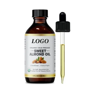 100% Pure Cold Pressed & Unrefined Natural Moisturizing Sweet Almond Oil for Face Hair and Skin
