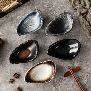 5 Inch Japanese Retro Ceramic Porcelain Dessert Melon Seed Snack Sushi Plate Dish Hotel Dinnerware