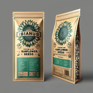 50g 100g 150g 200g Customized Printing Nuts Sunflower Seeds Pillow Pack Back Sealed Brown Paper Pouch Packaging Bag