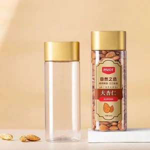 820ml 1055ml PET Plastic Food Storage Jars for Nuts Dried Fruit Powder Spice Packaging