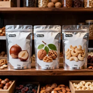 Custom Almond Caramel Pecans Nuts Snack Food Plastic Packaging Bags Stand up Pouch With Resealable Zipper