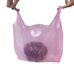 Custom Eco Friendly Biodegradable Recycled Clear Transparent PE T Shirt Plastic Shopping Package Bag Food Pet Food Baby Food