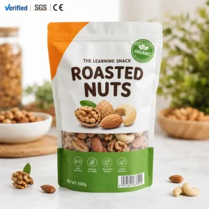 Custom Mylar Bag 3.5g with Top Resealable Zipper Dried Food Packaging Bags for Peanuts Walnuts Pine Nuts Mixed Nuts Cashews
