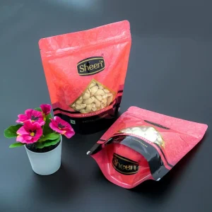 Custom Printed Food Grade Stand Ziplock Resealable Hermetic Snack Doypack Packaging for Chewing Gum Cashew Nut PET Material