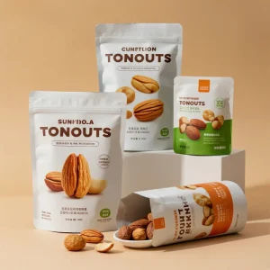 Custom Printed Plastic Bags 500g Nut Packaging Bags for Pistachios Nuts Almonds Pine Nuts Pecans Stand up Zip Lock Pouch