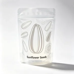 Custom Size Plastic Stand up Pouch Transparent Window Sunflower Design Bag for Roasted Melon Seeds