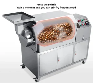 Customizable Industrial Drum Oven Stainless Steel Roaster for Pine Nut Peanut Nut