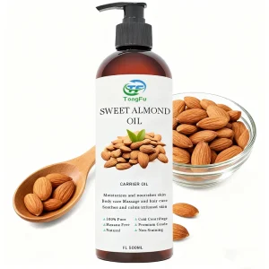 Customize 100% Cold Pressed Pure Organic Sweet Almond Oil for Skin Body Massage Cosmetic Made