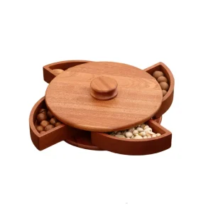 Customized Multifunctional Solid Ebony Wood Multi-layer Dishwasher Safe Large Capacity Storage Box Non-slip Mat