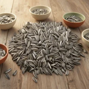 Customized Packaging Large Size Black Stripes Raw Dried Sunflower Kernels Seeds Snacks Discount Healthy Nutritious