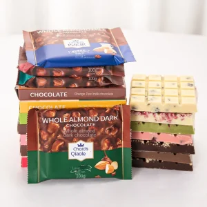 Dark Chocolate Bar with Hazelnut & Almond Rich Coffee Flavor 100% Pure Cocoa Butter Crunchy Whole Nuts Bulk Orders