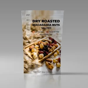 Dry Roasted Macadamia Salted Nuts Package Bags Stand up Pouches with Zip Lcok