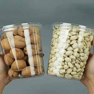 Factory Clear PET Disposable Plastic Nuts Walnut Macadamia Nuts Bowls PET Blister Nuts Kernels Containers With Lids