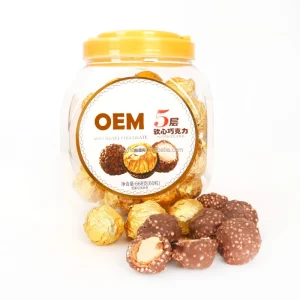 Factory Direct Sale Chocolate Ball Popular Chocolate Cream Filled Hazelnut Chocolate Wafer Ball