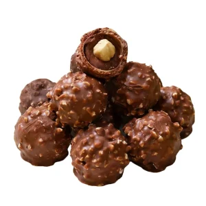 Factory Price Bulk Halal Chocolate Candy Snacks Golden Chocolate Wafer Ball Crispy Solid Hazelnut Dark Chocolates