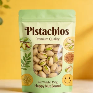 Food Grade Custom Your logo Foil Bags Water Proof Ziplock Bags with Clear Window Stand up Pouches for Pistachios