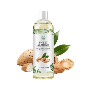 HL Cold Pressed Carrier Oils Supplier 500ML Organic Sweet Almond Oil for Skin Hair Face & Body Massage Unscented