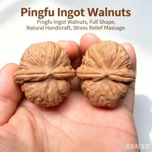 Hand Carved Pinggu Yuanbao Walnut