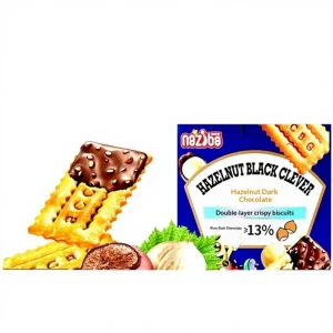 Hazelnut Black Qiao Sandwich Chocolate Double Thin Crisp Biscuits 338g Net Snacks Salty