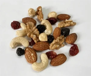 Healthy Snacks Daily Nuts and Dried Fruits Mixed Almonds Cashews Hazel Nuts Cranberry and Blueberry
