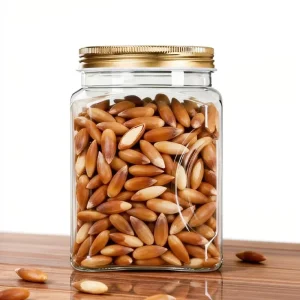 In Stock 940ml Large Capacity Square Nut Jars Moisture Proof Airtight Plastic Jars for Pine Nuts Packaging
