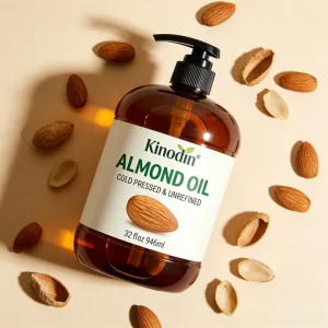 Kinodin Pure Cold Pressed Fresh Almond Seeds Oil for Skin Hair & Nails Care Massage & Essential Oil From Plants All Skin Types