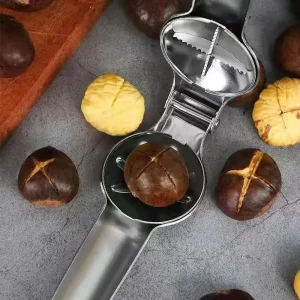 Manual Household Chestnut Opener Peeler Tool Metal Shell Remover Clip for Fresh Chestnuts Cross Shell Peeler Tool