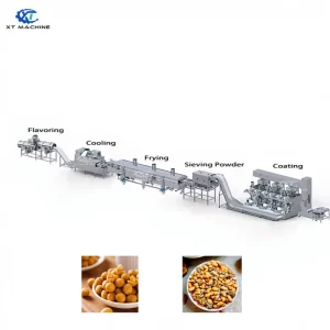 Multifunctional Food Processing Line for Peanuts Nuts Frying Coating and Seasoning High Output Coating and Frying Machine