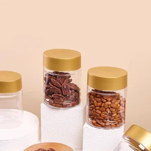 New JIARONG 65 Caliber Food Grade Transparent PET Oval Sealed Jar for Scented Tea Pecan Nuts Pistachio