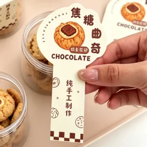 OEM Die Cut Cookie Jar Sealing Stickers Matte Coated Paper Labels for Handmade Biscuit Snack Bottle Packaging