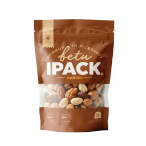 OEM ODM Resealable Doypack Food Grade Plastic Pouch Nut Package With Window for Pistachio Nut Cashew Nut