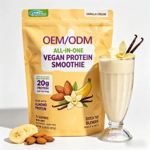 OEM ODM Vegan Almond Nutrition Smoothie Powder Zero Sugar Gut Health & Immunity Support & Reduce Fatigue & Metabolism