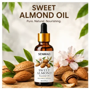 Organic Cold Pressed Pure Natural Sweet Almond Oil Soothes Dry Skin Minimizes Fine Lines Suitable for Skincare