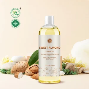 Organic Sweet Almond Oil for Shower Massage 100% Pure Natural Cold Pressed Carrier Oil Hexane Free Private Label 500ML