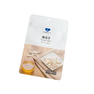 Packing stand up pouch printing plastic bag for 120g pumpkin seed moisture proof food packaging bag