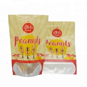 Peanuts Snack Food Grade Plastic Food Packaging Heat Sealable Bag
