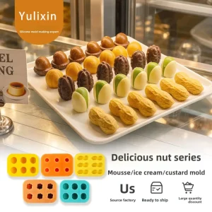 Pistachio Peanut Pecan Chocolate Ice Cream Milk Pudding Nut Shaped Silicone Food Grade