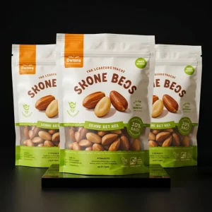 Plastic Stand up Zip Lock Pouch for Pistachios Almonds Pine Pecans Cashews Walnuts Dry Fruit Snack Custom Printed Packaging Bags