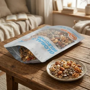 Premium Gravure Printed Matte Stand Pouch Resealable Zipper Food Grade Mylar Bag Cookie Biscuit Sunflower Seed Nuts Snack Foil