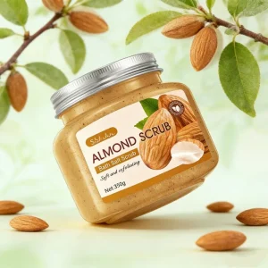 Private Label Organic Almond Balm Custom Formula Nourishing Cleansing Brightening Moisturizing 350g Body Face Exfoliator for
