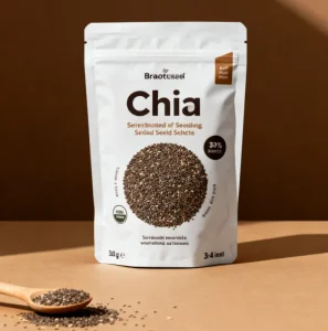 Resealable Empty Bag for Chia Seeds Pouch OEM Customization 108g 136g Roasted Pumpkin Cranberries Seeds Packaging Bags