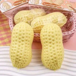 Simulation Peanut Squishy Toy Slow Rising Stress Relief Food Toy for Office Desk Anxiety Fidget
