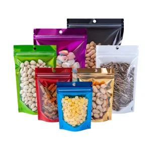 Snack Nuts Packaging Powder Stand up Zipper Coffee Make up Kraft Paper Silver Resealable Foil Bag Velvet