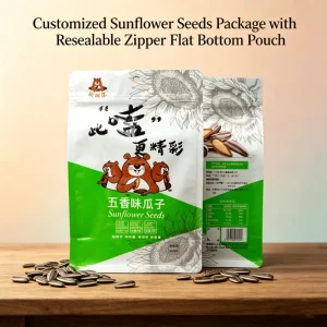Sunflower Seeds Package with Resealable Zipper Moisture Proof Flavor Keep Peanut Pistachio Nut Flat Bottom Zip Pouch